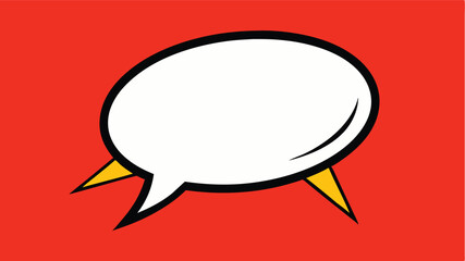 Fototapeta premium Pop Art Speech Bubble with Spikes on Red Background