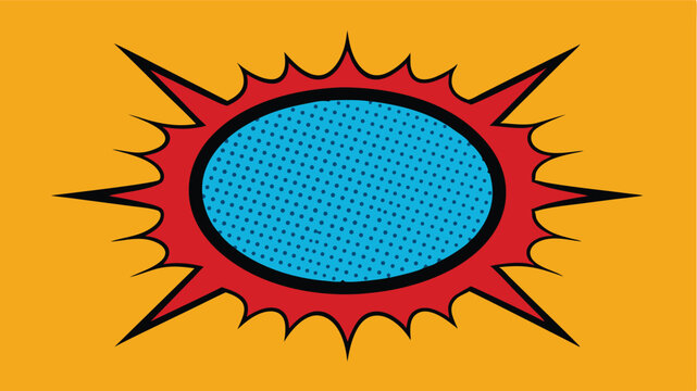 Pop Art Explosion Speech Bubble with Halftone Dots