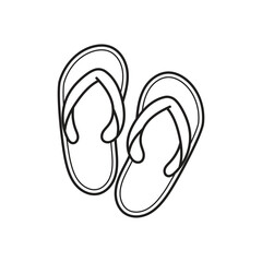 Flip Flops Outline Coloring Book Kids