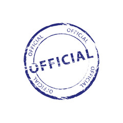 Grunge Blue Official Round Rubber Stamp