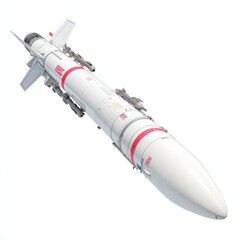 Modern Cruise Missile Weapon System Detailed 3D Render High Resolution Image
