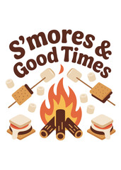 Typography T-Shirt Design On National S'mores Day Quote