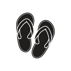 Flip Flops Outline Coloring Book Black