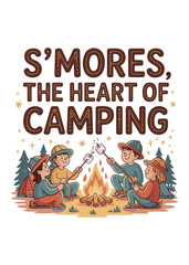 Obraz premium Typography T-Shirt Design On National S'mores Day Quote