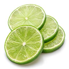Vibrant green lime slices citrus fruit