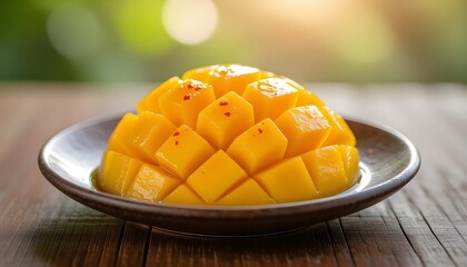 Healthy Mexican Sliced Mango with Tajin Spice and Chili
