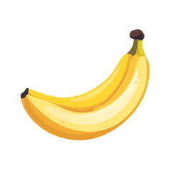 2D flat vector illustration of a Banana in icon style, isolated on white background