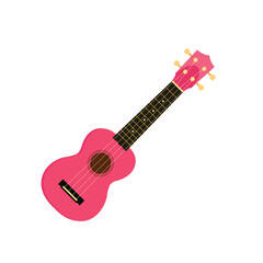 Pink Ukulele Isolated White Background