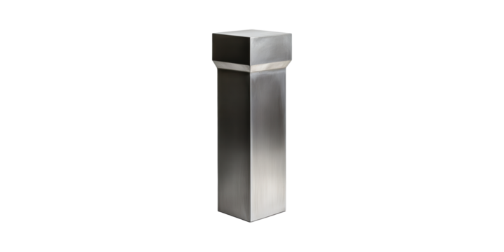 Stainless Steel Bollard. Modern Urban Design And Safety Feature Isolated On Transparent Background