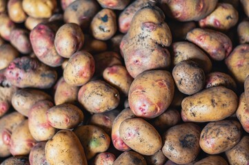 A pile of fresh, earthy potatoes ready to be cooked into a delicious meal.