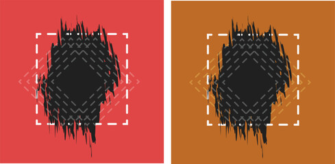 Abstract red black background with geometric shapes Vector illustration in flat style.