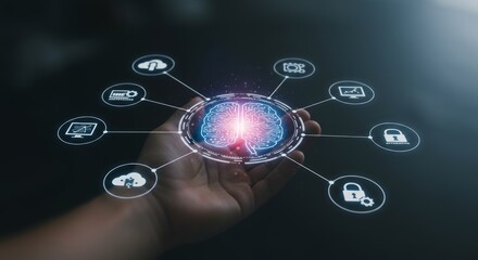 Obraz premium AI Brainpower Exploring the Neural Network of Artificial Intelligence and its Impact on Modern Technology