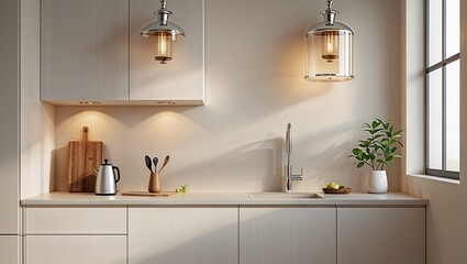 modern kitchen interior with kitchen