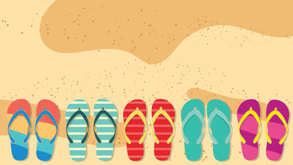 Sandal Flip Flop Beach Sand Background