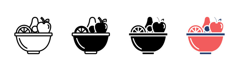 Fruit Bowl icon sheet multiple style collection