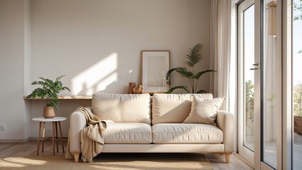Fototapeta premium modern living room in the morning