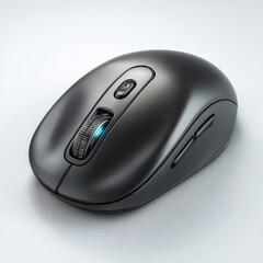 Sleek Black Wireless Computer Mouse with Scroll Wheel and Buttons for Ergonomic Design