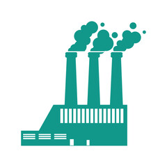 Stylized Oil Refinery Plant Smoking Chimneys