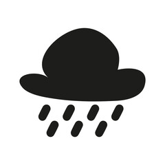 Rain cloud silhouette. Vector illustration