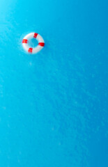 Artificially created sea background material. Sea and swim ring background.  人工的に作った海の背景素材。海と浮き輪の背景。