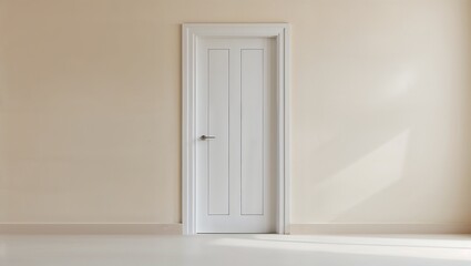 white door in a room
