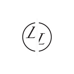 Unique Vector Circled Monogram Simple Logo LL Initial Alphabet Design Alphabet