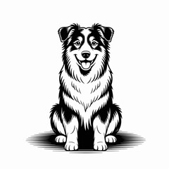 Fototapeta premium Smiling dog illustration, cute canine, playful pet, cheerful domestic animal graphic