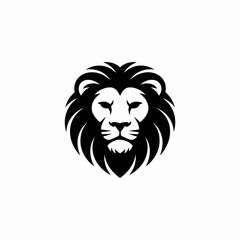 Obraz premium Lion head logo, animal, wildlife, predator, mammal, graphic, majestic, strength, power, feline, illustration