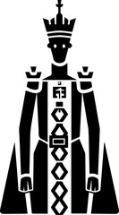 Royal King Vector Illustration with Crown and Majestic Robe in Flat Style