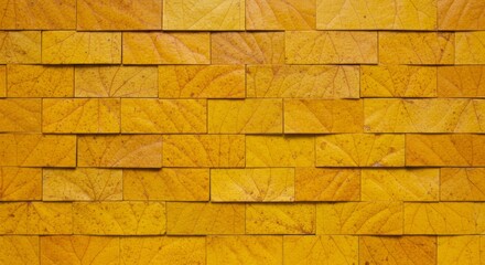 Fototapeta premium Golden Yellow Brick Wall Texture Background