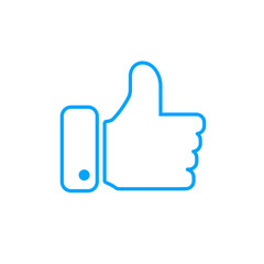 Thumbs up icon design in line style. Thumbs up symbol. Vector Illustration. 