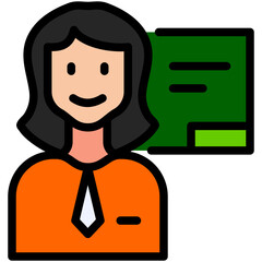 teacher filled line icon