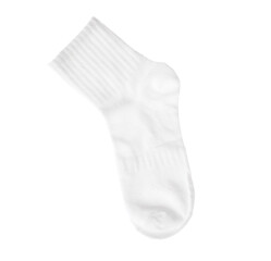 One comfortable cotton sock isolated on white, top view