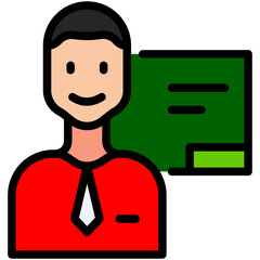 teacher filled line icon