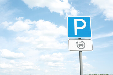 Electric Vehicle Charging Parking Sign for public use, promoting sustainable transportation