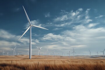 Obraz premium Wind Turbine Farm Sustainable Energy Production