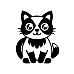 Illustration of a stylized black and white raccoon