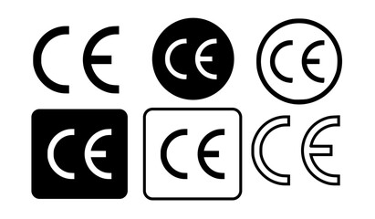 CE set icons, line and solid style
