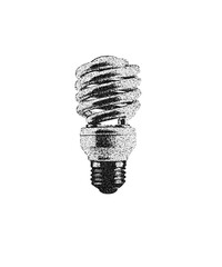 Abstract Energy Saving Light Bulb. Digital Grain Style Idea and Technology Concept Icon PNG