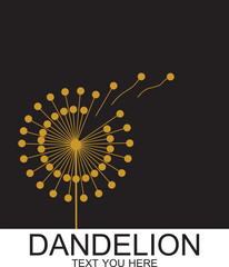 Dandelion flower logo simple creative template on white background .