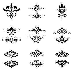 Naklejka premium Elegant Floral Ornament Designs