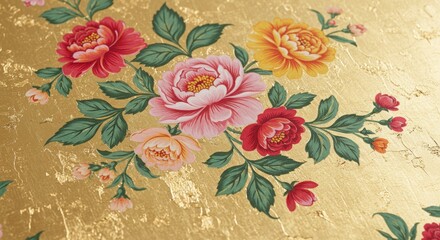 an elegant floral design on a golden background