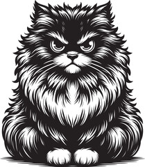 Fierce Fluffy Cat Vector
