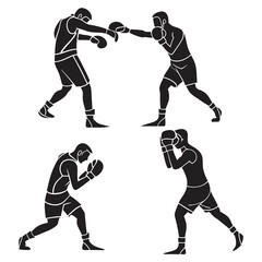 Naklejka premium football boxer silhouette