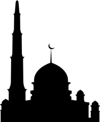 Fototapeta premium Islamic mosque silhouettes. Mosques and minarets with crescents. Vector illustration