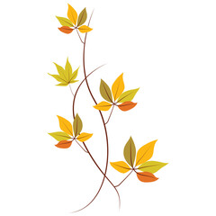 Autumn themed floral elements vector, autumn leaf bunting courner