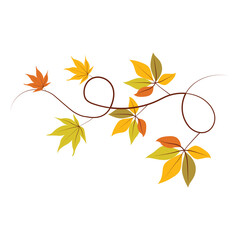Autumn themed floral elements vector, autumn leaf bunting courner