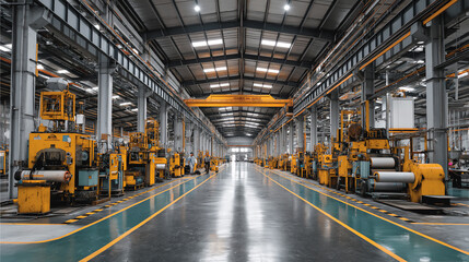 rubber processing factory interior.