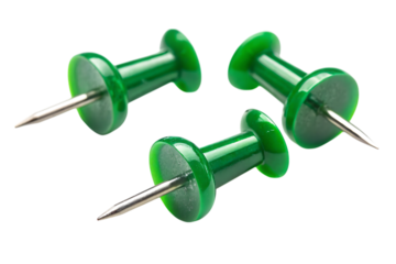Green push pins PNG Image