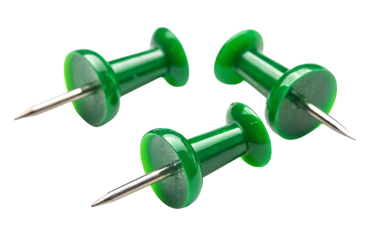 Green push pins PNG Image